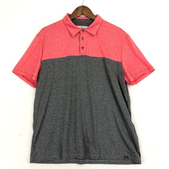 Flag & Anthem Other - Flag & Anthem Men's Size Large Grey Red Short Sleeve Collared Polo Shirt